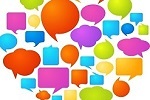 Collection of colorful speech bubbles and dialog balloons 